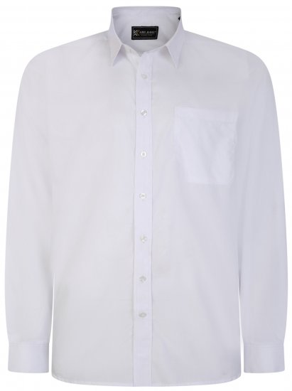 Kam Jeans 661 Classic Long Sleeve Office Shirt White - Πουκάμισα - Aνδρικά πουκαμισα μεγαλα μεγάλα μεγέθη