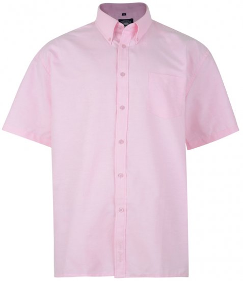Kam Oxford Shirt Short sleeve Pink - Πουκάμισα - Aνδρικά πουκαμισα μεγαλα μεγάλα μεγέθη