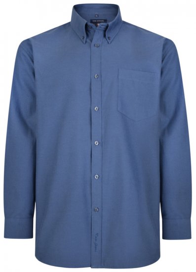 Kam Oxford shirt Long Sleeve Navy - Πουκάμισα - Aνδρικά πουκαμισα μεγαλα μεγάλα μεγέθη
