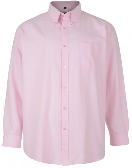 Kam Oxford shirt Long Sleeve Pink - Πουκάμισα - Aνδρικά πουκαμισα μεγαλα μεγάλα μεγέθη