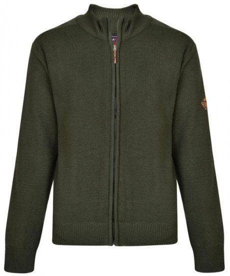 Kam Jeans 68 Casual Zip Thru Knitted Jumper Khaki - φούτερ/Φούτερ με κουκούλα - φούτερ/Φούτερ με κουκούλα ανδρικά μεγάλα μεγέθη 