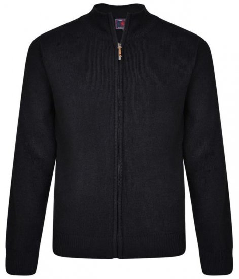 Kam Jeans 68 Casual Zip Thru Knitted Jumper Navy - φούτερ/Φούτερ με κουκούλα - φούτερ/Φούτερ με κουκούλα ανδρικά μεγάλα μεγέθη 