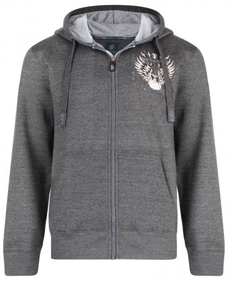 Kam Jeans 7003 Hoodie Charcoal - φούτερ/Φούτερ με κουκούλα - φούτερ/Φούτερ με κουκούλα ανδρικά μεγάλα μεγέθη 