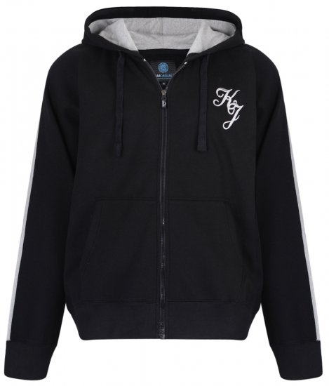 Kam Jeans 7005 Hoodie Black - φούτερ/Φούτερ με κουκούλα - φούτερ/Φούτερ με κουκούλα ανδρικά μεγάλα μεγέθη 