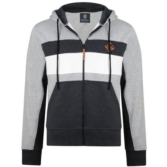 Kam Jeans 701 Cut and Sew Hoodie Grey - φούτερ/Φούτερ με κουκούλα - φούτερ/Φούτερ με κουκούλα ανδρικά μεγάλα μεγέθη 