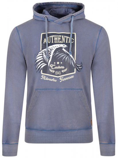 Kam Jeans 7010 Hoodie Insignia Blue - φούτερ/Φούτερ με κουκούλα - φούτερ/Φούτερ με κουκούλα ανδρικά μεγάλα μεγέθη 