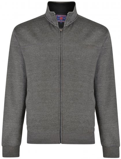 Kam Jeans 7018 Full zip Sweatshirt Charcoal - φούτερ/Φούτερ με κουκούλα - φούτερ/Φούτερ με κουκούλα ανδρικά μεγάλα μεγέθη 