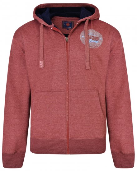 Kam Jeans 7025 Sherpa lined Hoodie Cordovan - φούτερ/Φούτερ με κουκούλα - φούτερ/Φούτερ με κουκούλα ανδρικά μεγάλα μεγέθη 