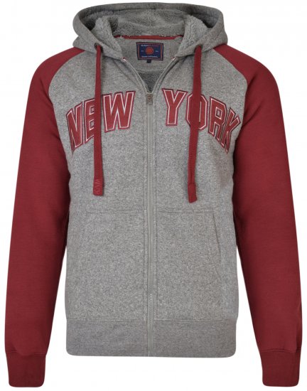 Kam Jeans 7026 New York Hoodie Cordovan - φούτερ/Φούτερ με κουκούλα - φούτερ/Φούτερ με κουκούλα ανδρικά μεγάλα μεγέθη 