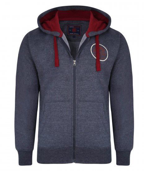 Kam Jeans 7030 Hoody Indigo - φούτερ/Φούτερ με κουκούλα - φούτερ/Φούτερ με κουκούλα ανδρικά μεγάλα μεγέθη 