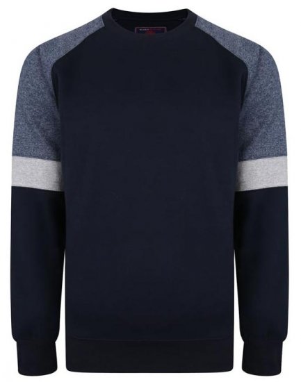 Kam Jeans 7031 Crew Neck Sweater Navy - φούτερ/Φούτερ με κουκούλα - φούτερ/Φούτερ με κουκούλα ανδρικά μεγάλα μεγέθη 