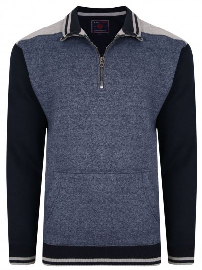 Kam Jeans 7032 Casual Sweater Navy - φούτερ/Φούτερ με κουκούλα - φούτερ/Φούτερ με κουκούλα ανδρικά μεγάλα μεγέθη 