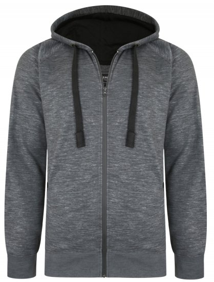 Kam Jeans 7041 Jersey Marl Hoody with Zip Pockets Charcoal - φούτερ/Φούτερ με κουκούλα - φούτερ/Φούτερ με κουκούλα ανδρικά μεγάλα μεγέθη 