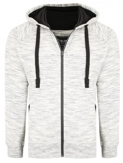 Kam Jeans 7041 Jersey Marl Hoody with Zip Pockets Grey - φούτερ/Φούτερ με κουκούλα - φούτερ/Φούτερ με κουκούλα ανδρικά μεγάλα μεγέθη 