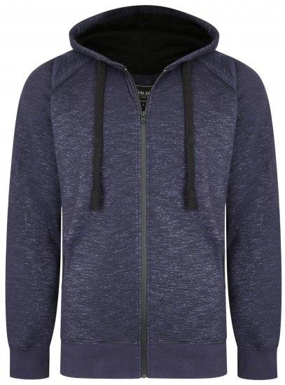 Kam Jeans 7041 Jersey Marl Hoody with Zip Pockets Indigo - φούτερ/Φούτερ με κουκούλα - φούτερ/Φούτερ με κουκούλα ανδρικά μεγάλα μεγέθη 