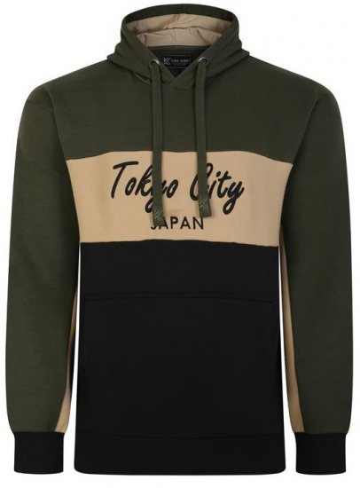 Kam Jeans 7058 Tokyo City Cut & Saw Hoodie Khaki - φούτερ/Φούτερ με κουκούλα - φούτερ/Φούτερ με κουκούλα ανδρικά μεγάλα μεγέθη 