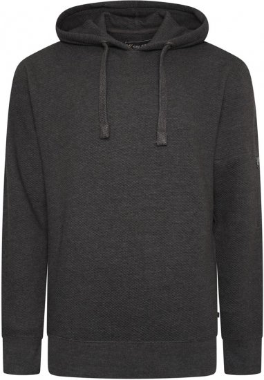 Kam Jeans 7067 Textured Over Head Hoody Charcoal - φούτερ/Φούτερ με κουκούλα - φούτερ/Φούτερ με κουκούλα ανδρικά μεγάλα μεγέθη 