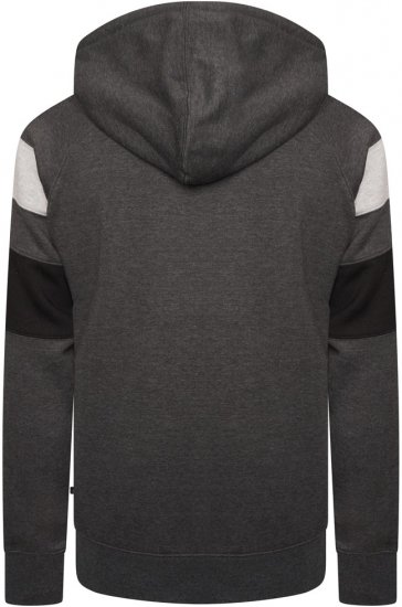 Kam Jeans 7068 Cut & Sew Over Head Hoody Charcoal - φούτερ/Φούτερ με κουκούλα - φούτερ/Φούτερ με κουκούλα ανδρικά μεγάλα μεγέθη 