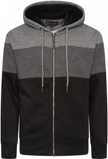 Kam Jeans 7071 Marl Stripe Hoody Black TALL SIZES - ΑΝΔΡΙΚΑ ΡΟΥΧΑ MT-6XLT - Μεγέθη TALL