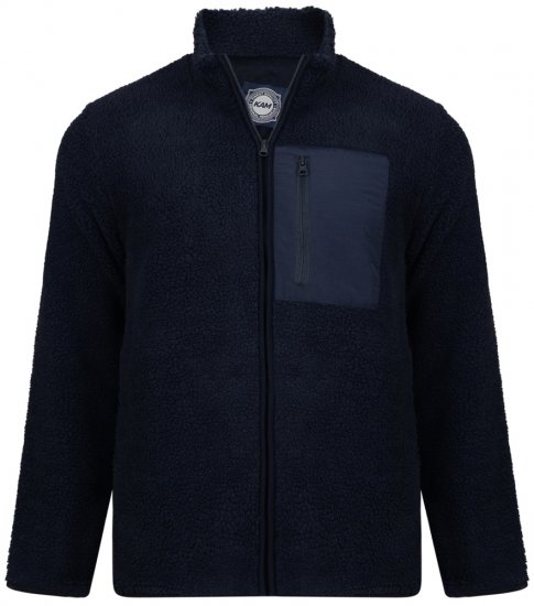 Kam Jeans 712 Teddy Fleece Navy - φούτερ/Φούτερ με κουκούλα - φούτερ/Φούτερ με κουκούλα ανδρικά μεγάλα μεγέθη 