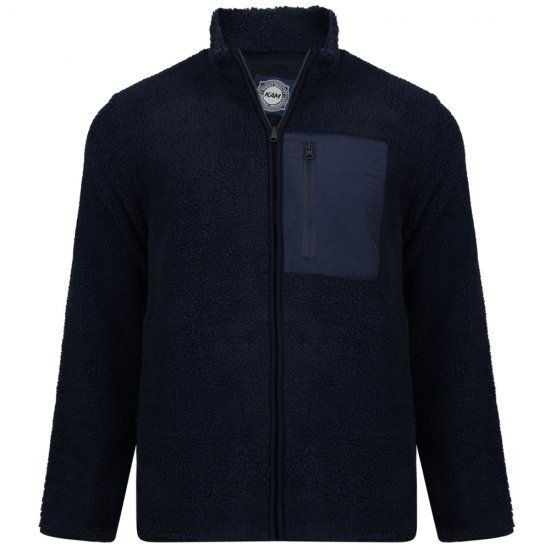 Kam Jeans 712 Teddy Fleece Navy - φούτερ/Φούτερ με κουκούλα - φούτερ/Φούτερ με κουκούλα ανδρικά μεγάλα μεγέθη 
