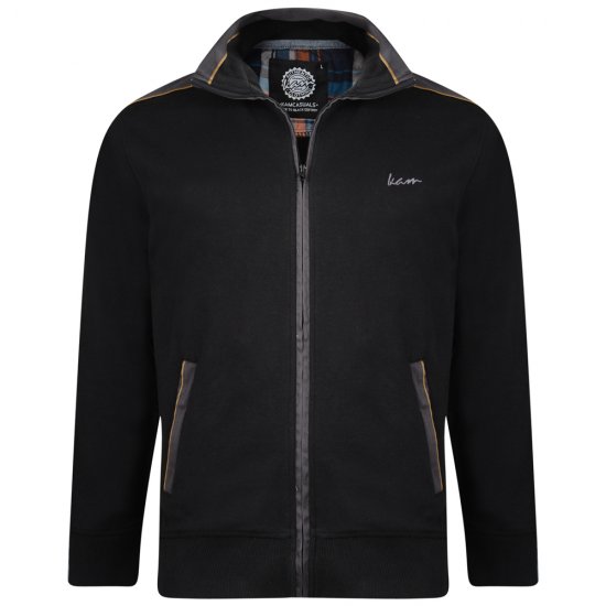 Kam Jeans 714 Shoulder Panel Sweater Black - φούτερ/Φούτερ με κουκούλα - φούτερ/Φούτερ με κουκούλα ανδρικά μεγάλα μεγέθη 