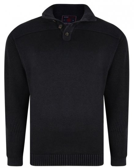 Kam Jeans 78 Washed Effect Knitted Black Winter Jumper - φούτερ/Φούτερ με κουκούλα - φούτερ/Φούτερ με κουκούλα ανδρικά μεγάλα μεγέθη 