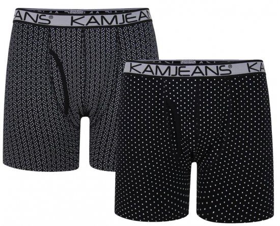 Kam Jeans 810 Jersey Printed Boxers Twin Pack - Εσώρουχα/Μαγιό - Aνδρικά Εσώρουχα μεγάλα μεγέθη