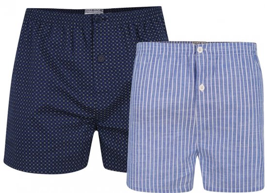Kam Jeans 812 Twin Pack Woven Boxers - Εσώρουχα/Μαγιό - Aνδρικά Εσώρουχα μεγάλα μεγέθη