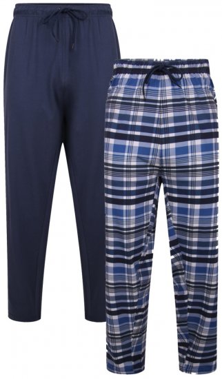 Kam Jeans 872 Lounge pants Navy, Checked 2-pack - Εσώρουχα/Μαγιό - Aνδρικά Εσώρουχα μεγάλα μεγέθη