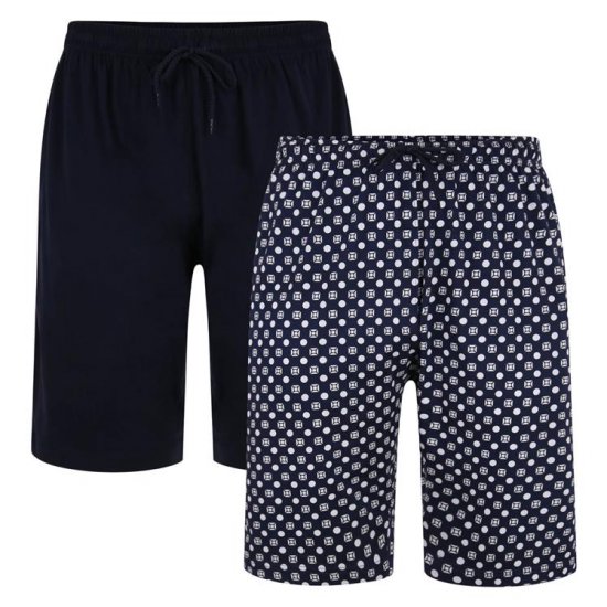 Kam Jeans 876 Lounge Shorts Twin Pack Navy - Εσώρουχα/Μαγιό - Aνδρικά Εσώρουχα μεγάλα μεγέθη