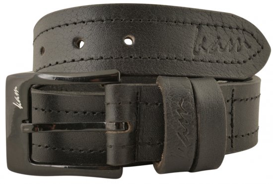 Kam Jeans 920 Leather Belt Black, 4cm - Ζώνες - Ανδρικές ζώνες μεγάλα μεγέθη