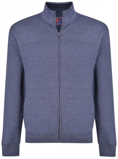 Kam Jeans 7018 Full zip Sweatshirt Insignia Blue - φούτερ/Φούτερ με κουκούλα - φούτερ/Φούτερ με κουκούλα ανδρικά μεγάλα μεγέθη 