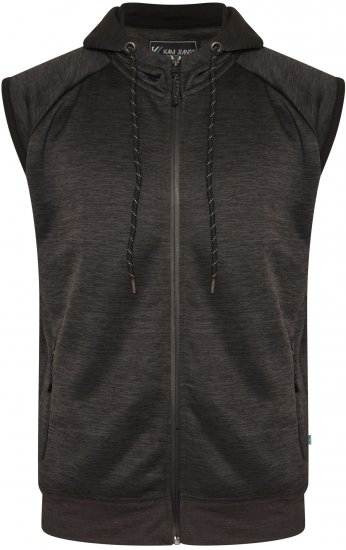 Kam Jeans AP007 Active Performance Sleeveless Hoody Charcoal - φούτερ/Φούτερ με κουκούλα - φούτερ/Φούτερ με κουκούλα ανδρικά μεγάλα μεγέθη 