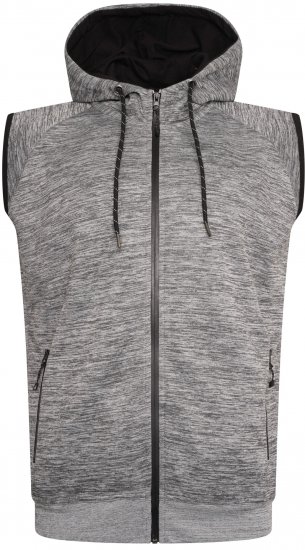 Kam Jeans AP007 Active Performance Sleeveless Hoody Grey - φούτερ/Φούτερ με κουκούλα - φούτερ/Φούτερ με κουκούλα ανδρικά μεγάλα μεγέθη 