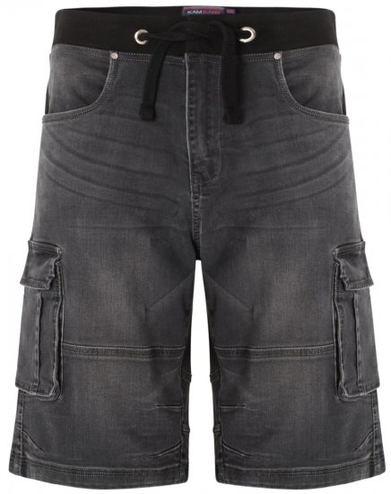 Kam Jeans Dito Denim Shorts Charcoal - Σορτς - Aνδρικεσ βερμουδεσ μεγαλα μεγάλα μεγέθη