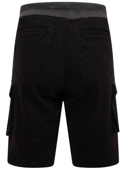 Kam Jeans Elvio Rib Waist Stretch Shorts Black - Σορτς - Aνδρικεσ βερμουδεσ μεγαλα μεγάλα μεγέθη