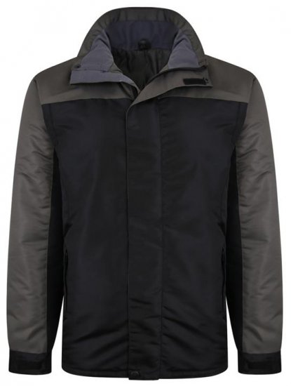Kam Jeans KV113 Padded Waterproof Coat Black - Μπουφάν - Aνδρικά μπουφαν μεγάλα μεγέθη