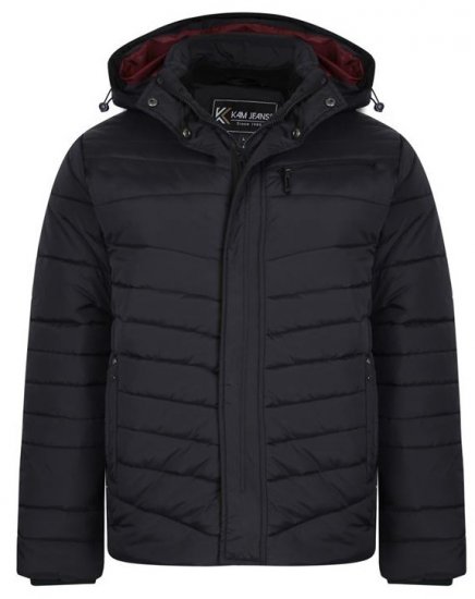 Kam Jeans KV118 Lightweight Quilted Jacket Black - Μπουφάν - Aνδρικά μπουφαν μεγάλα μεγέθη