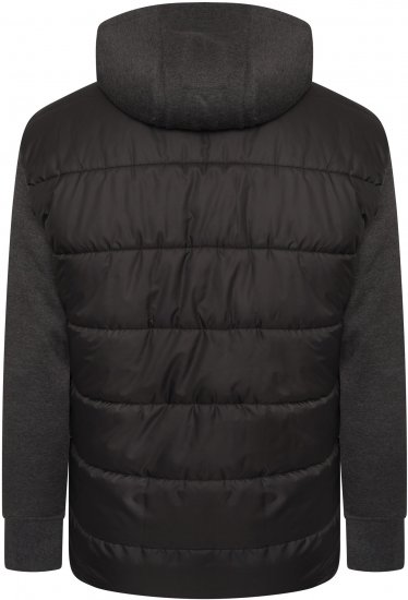 Kam Jeans KV135 Quilted Zip Thru Hoody with Padded Body & Jersey Sleeves Black TALL SIZES - ΑΝΔΡΙΚΑ ΡΟΥΧΑ MT-6XLT - Μεγέθη TALL