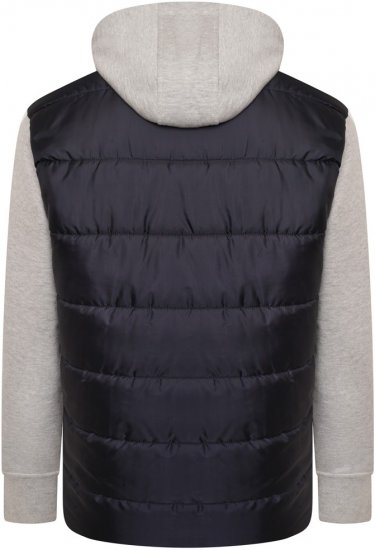Kam Jeans KV135 Quilted Zip Thru Hoody with Padded Body & Jersey Sleeves Navy TALL SIZES - ΑΝΔΡΙΚΑ ΡΟΥΧΑ MT-6XLT - Μεγέθη TALL