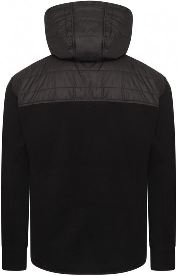 Kam Jeans KV136 Padded Body And Jersey Sleeves Hybrid Zip Thru Quilted Hoody Black TALL SIZES - ΑΝΔΡΙΚΑ ΡΟΥΧΑ MT-6XLT - Μεγέθη TALL