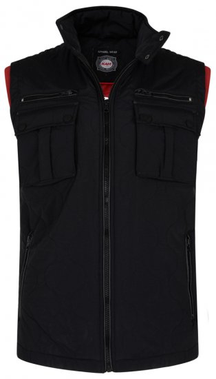 Kam Jeans KV73 Vest Black - Μπουφάν - Aνδρικά μπουφαν μεγάλα μεγέθη