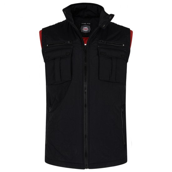 Kam Jeans KV73 Vest Black - Μπουφάν - Aνδρικά μπουφαν μεγάλα μεγέθη
