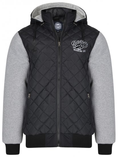 Kam Jeans KV91 Jersey Sleeve Jacket Black - Μπουφάν - Aνδρικά μπουφαν μεγάλα μεγέθη