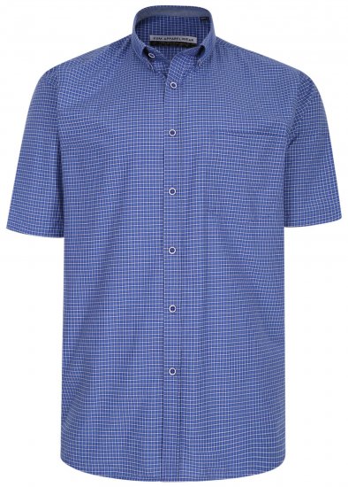 Kam Jeans 641 Premium Short Sleeve Shirt Navy - Πουκάμισα - Aνδρικά πουκαμισα μεγαλα μεγάλα μεγέθη