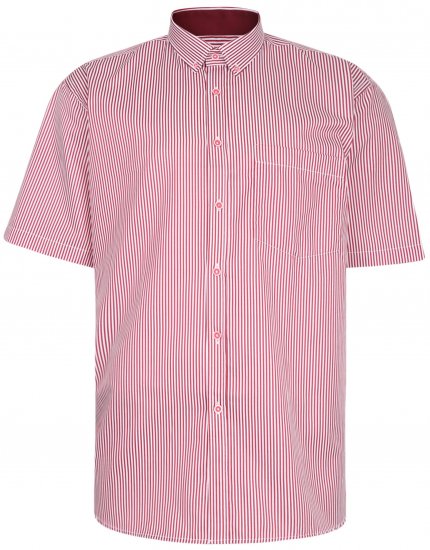 Kam Jeans 643 Premium Short Sleeve Shirt Burgundy - Πουκάμισα - Aνδρικά πουκαμισα μεγαλα μεγάλα μεγέθη
