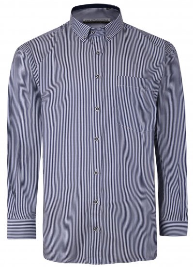 Kam Jeans P643 Premium Stripe Shirt Navy - Πουκάμισα - Aνδρικά πουκαμισα μεγαλα μεγάλα μεγέθη