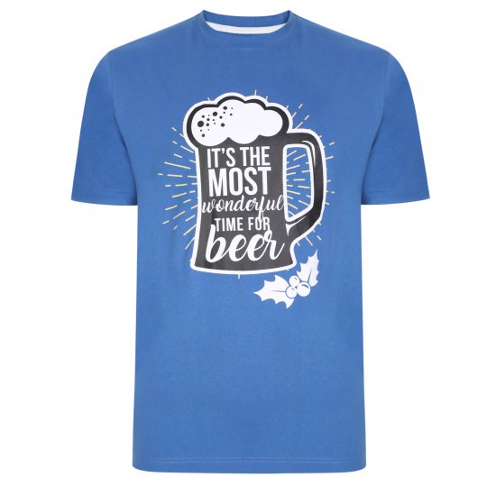 Kam Jeans X018 T-Shirt Blue - Μακό μπλουζάκια - Aνδρικά μπλουζεσ μεγάλα μεγέθη