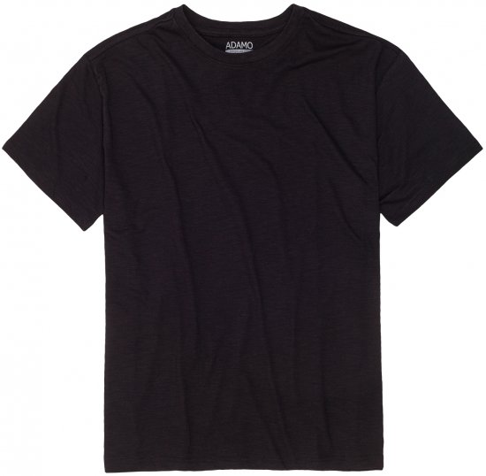 Adamo Kevin Regular fit T-shirt Slub Black - Μακό μπλουζάκια - Aνδρικά μπλουζεσ μεγάλα μεγέθη